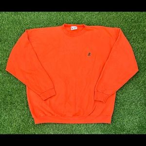 Vintage 90’s Disney Crewneck Sweatshirt Mickey Logo Size XL Orange Essential USA